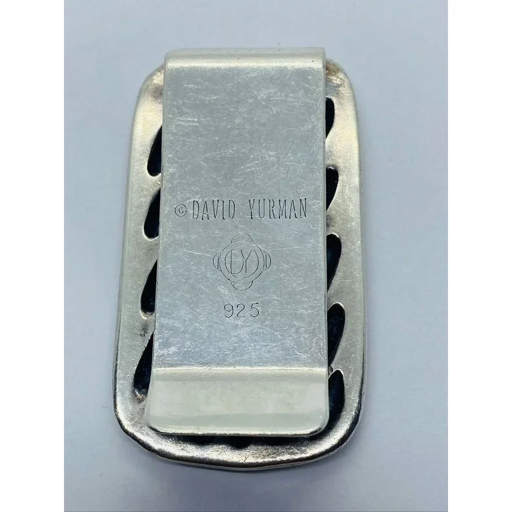 David Yurman Money Clip Sterling Silver - Wavy Banded Large Cable Design